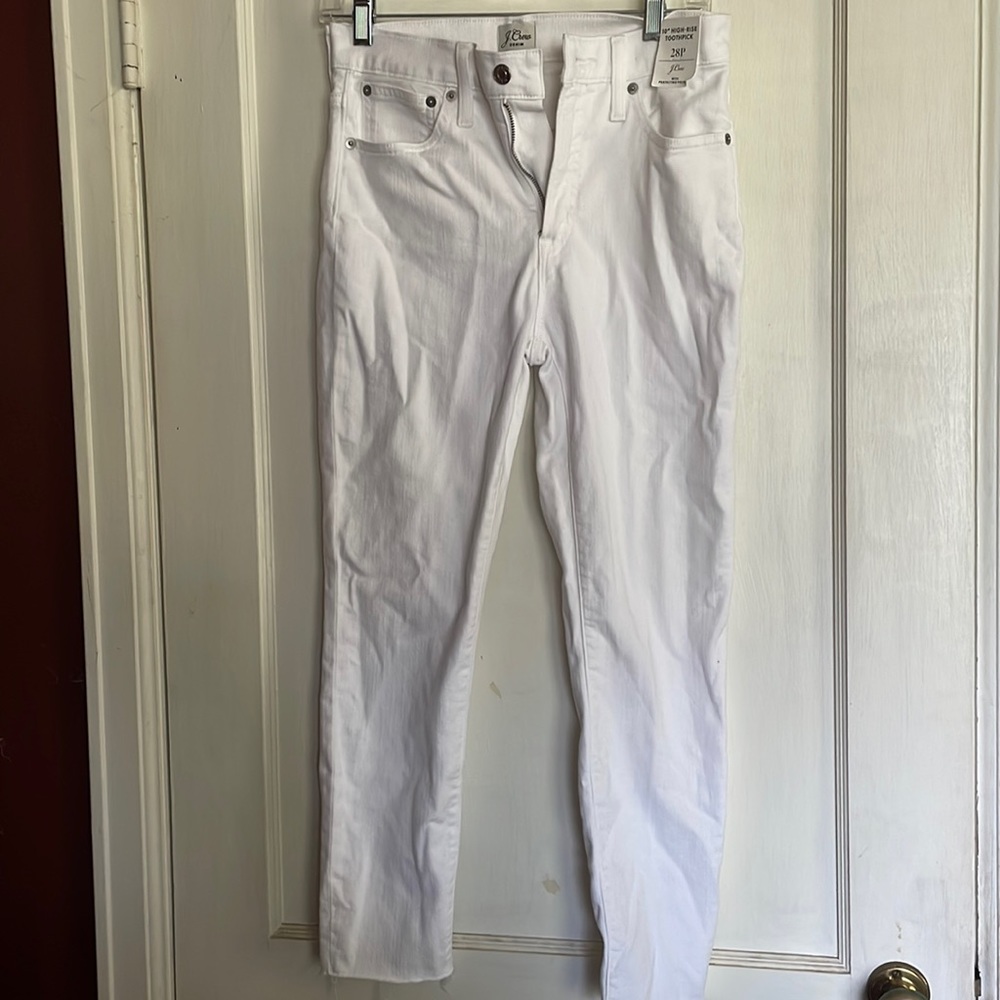 NEW J. Crew 10” High Rise Toothpick Jean White